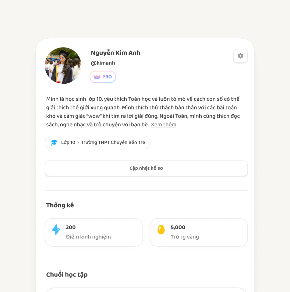 profile page